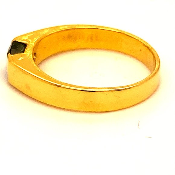 Emerald .50ct Solid 18K Yellow Gold Ring - Picture 6 of 7